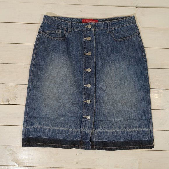 Vintage Gloria Vanderbilt Two Tone Denim Skirt - Picture 1 of 2